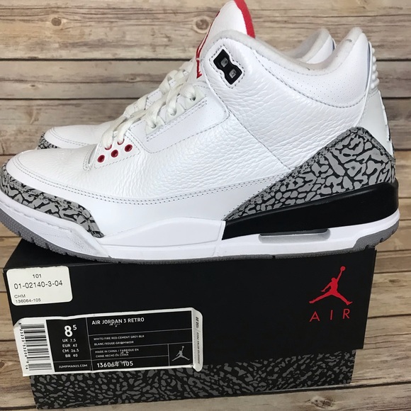 Jordan Retro 3 size 8.5 White cement 2011 Rare - Picture 2 of 8